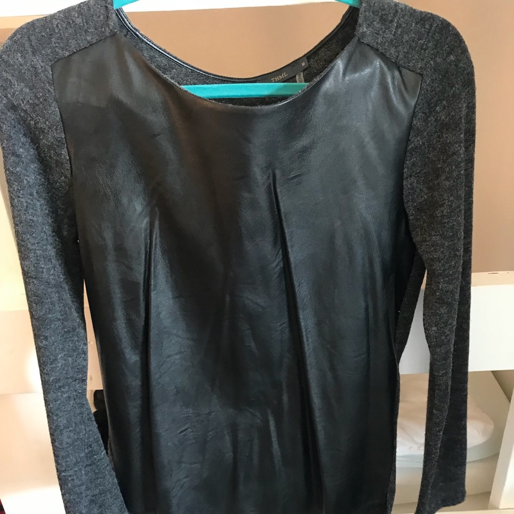 THMN sweater with leather front